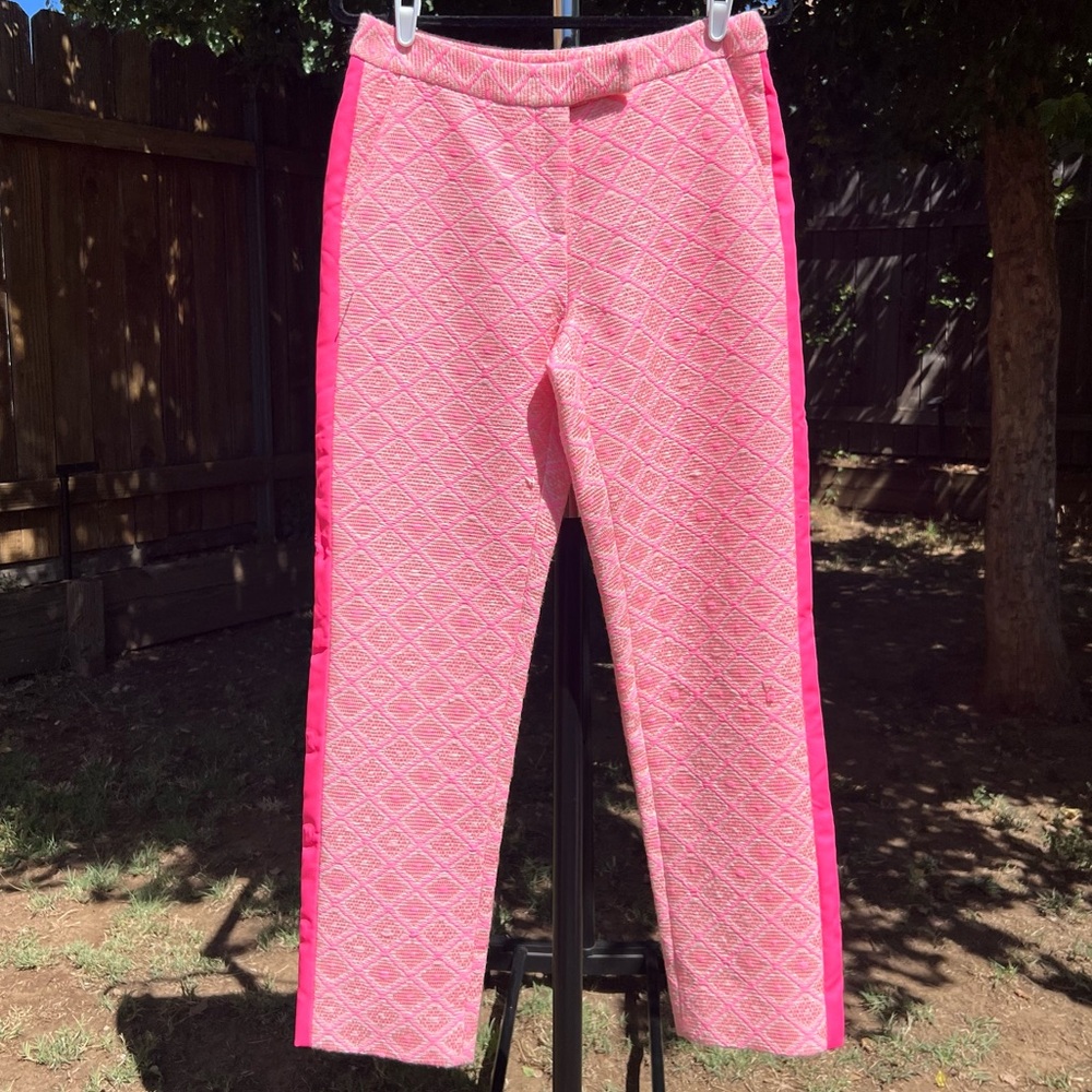Pink Patterned Straight Leg Pants